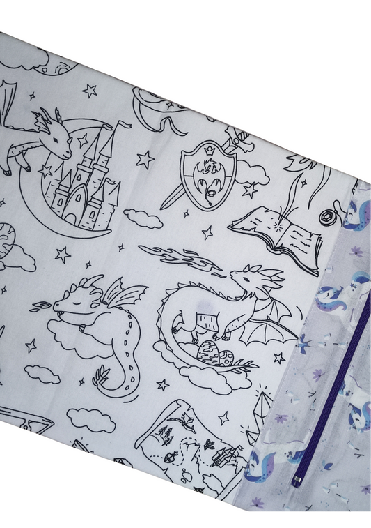 Tovaglietta da Colorare Unicorni Lilla