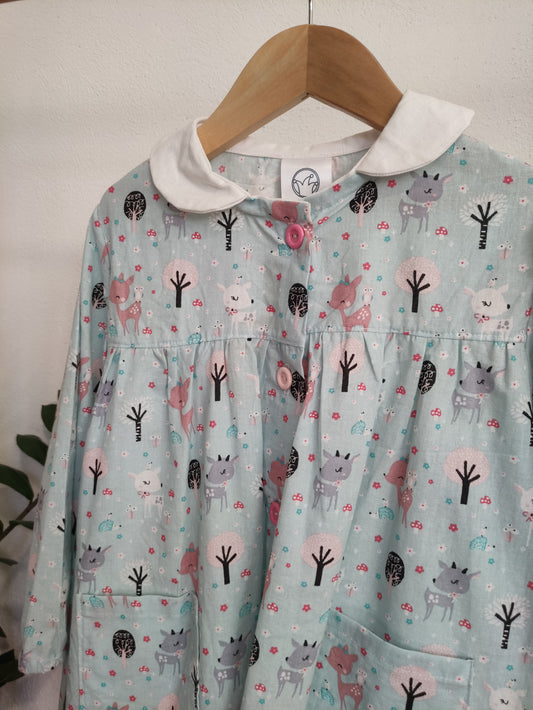 Grembiule Asilo Cerbiatti Azzurro