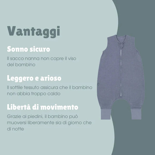 Sacco nanna con piedini 0,5 TOG Essential Blue
