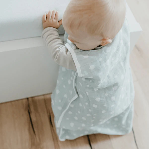 Sacco nanna 0,5 TOG in Mussola Pois Menta
