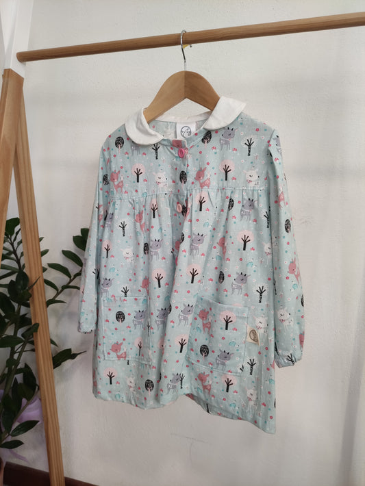 Grembiule Asilo Cerbiatti Azzurro